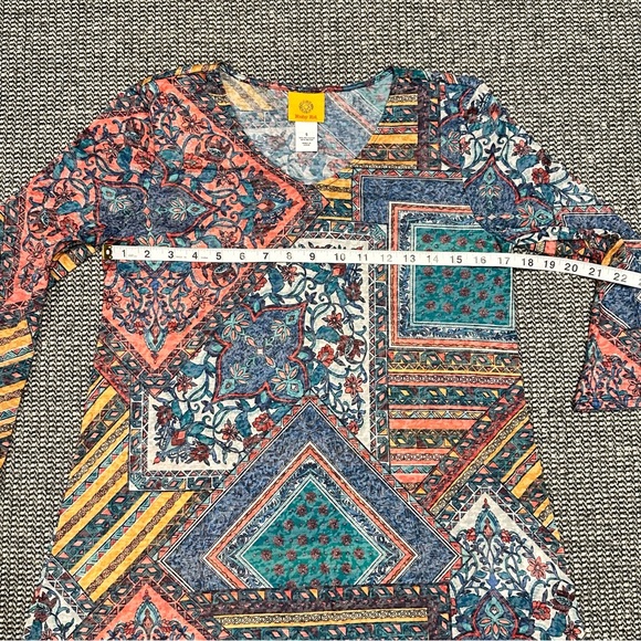 Ruby Rd. Multicolor Geometric Blouse - Picture 4 of 6